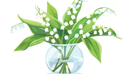 Lily of the Valley Bouquet Flat vector