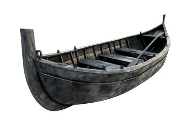 3D cartoon Black old rowboat
