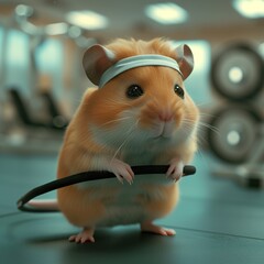 hamster in the gym