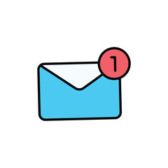 Envelope icon design with white background stock illustration