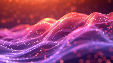 Abstract Red and Pink Sparkling Waves Background - obrazy, fototapety, plakaty