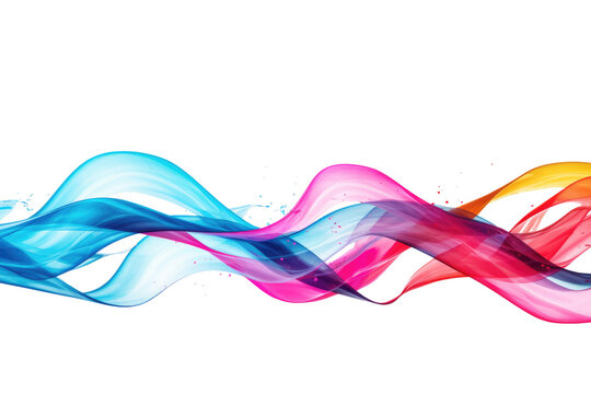 Swirling Rainbow of Smoke. On White or PNG Transparent Background.