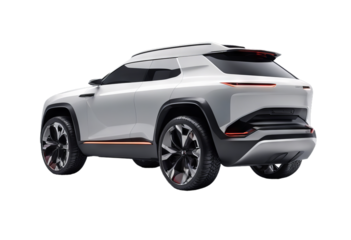 view side suv isolated electric car opened concept background white doors turned seats front was backward rendering communication 3d image clipping path offroad auto automobile automotive
