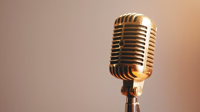 A focused image of a microphone. Generative AI
