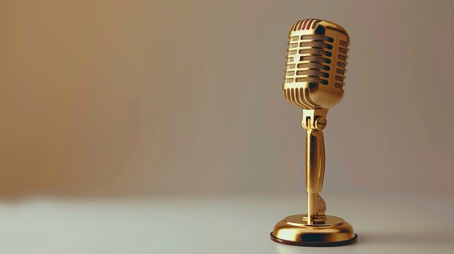 A focused image of a microphone. Generative AI