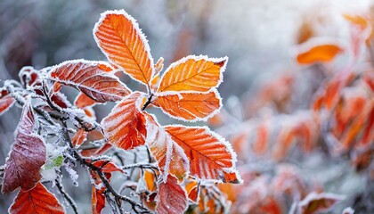 "A Tapestry of Frost and Color: Captivating Beauty in Early Winter's Embrace"