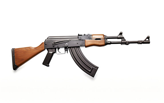 AK47 assault rifle isolated on white background. 3D illustration.