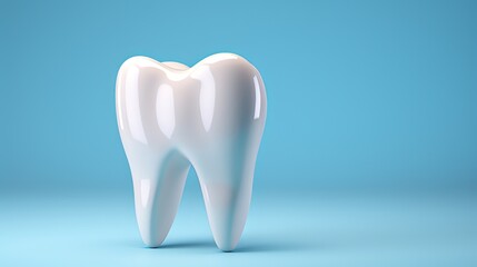 High-resolution image of a healthy tooth, isolated on a bright background. Generative AI