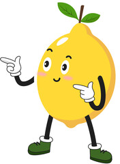 cute fruit lemon cartoon character