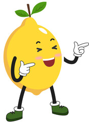 cute fruit lemon cartoon character