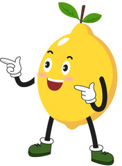 cute fruit lemon cartoon character