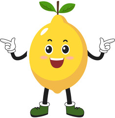 cute fruit lemon cartoon character