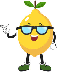 cute fruit lemon cartoon character