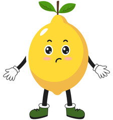 cute fruit lemon cartoon character