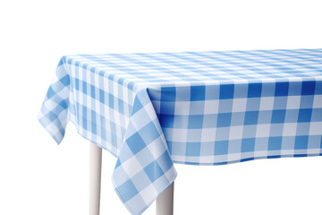 Dreamy Blue and White Picnic Blanket. On White or PNG Transparent Background.