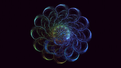 3D manual rendering abstract multicolor fractal light background. Its not AI Generatd illustration.