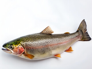 trout fish on white background