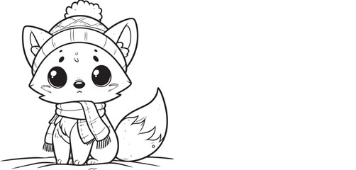 coloring page fox
