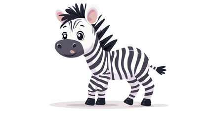 Fototapeta na wymiar Zebra Baby Flat vector isolated on white background 