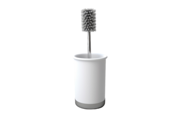 Sparkling Clean: A Toothbrush Resting in a Cup on a White Background. On White or PNG Transparent Background.