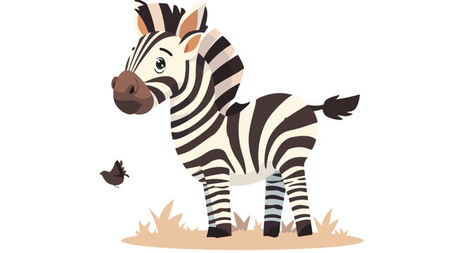 Zebra Baby Flat vector isolated on white background 