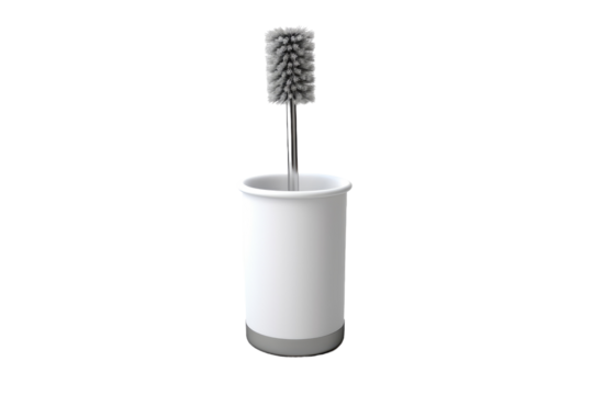 Sparkling Clean: A Toothbrush Resting in a Cup on a White Background. On White or PNG Transparent Background.