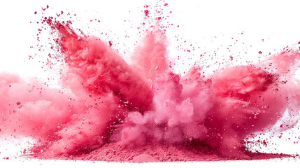 Explosive Pink Powder Burst on White Background