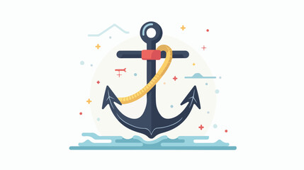 Anchor vector icon flat vector isolated on white background