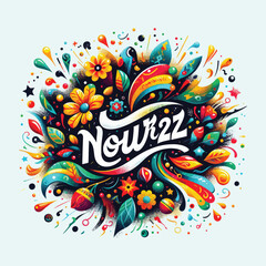 Iranian Happy New Year  Nowruz Vector illustration.