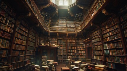 Knowledge: A vast library filled with books and resources