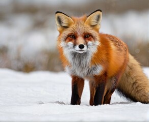 Obraz premium The red fox, formally recognized by its scientific designation, Vulpes vulpes.