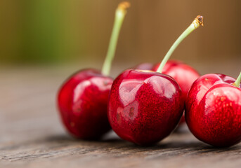 Close up fresh cherries