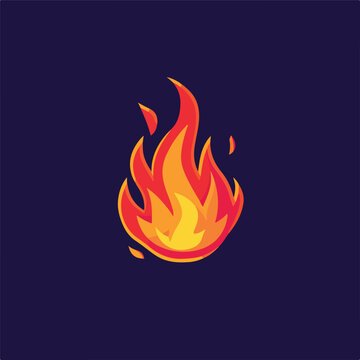 Fire line icon vector concept design template cartoon