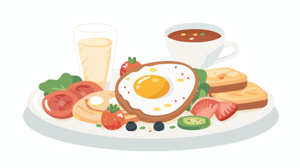 Brunch Breakfast flat vector isolated on white background