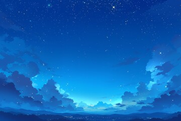 Obraz na płótnie Canvas Anime magical sky, background, wallpaper, night