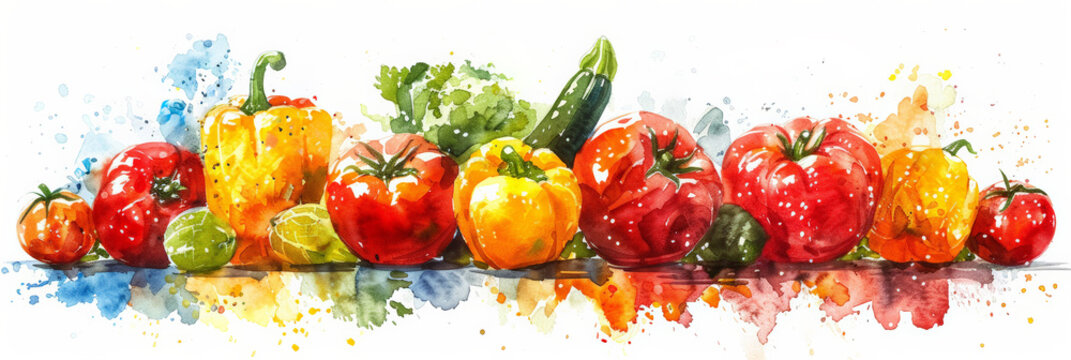 Watercolor vegetable harvest illustration , png image, watercolor illustration 
