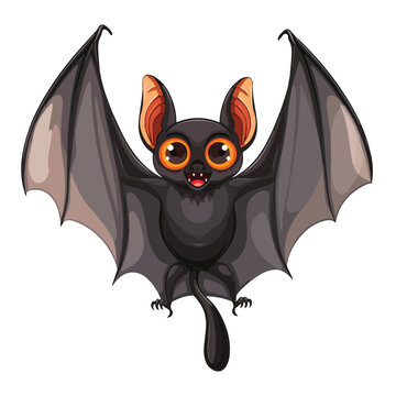 Fruit bat. Isolated bat on white background cartoon