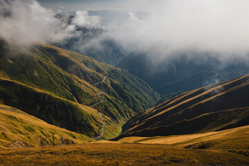 breathtaking views in Tusheti - in one of the most beautiful regions of Georgia. Autumn colors add charm and mood. - 767657453