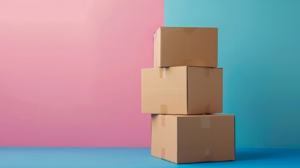 Fototapeta premium An empty wooden box sits on a wooden surface, or is mounted on a wall