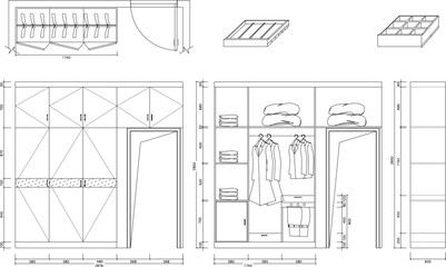 Adobe Illustrator Artwork Vector illustrator design sketch of clothes cupboard furniture for home interior furnishings