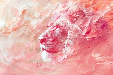 Lion animal abstract wallpaper in pastel colors