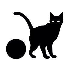 a cat playing with a ball