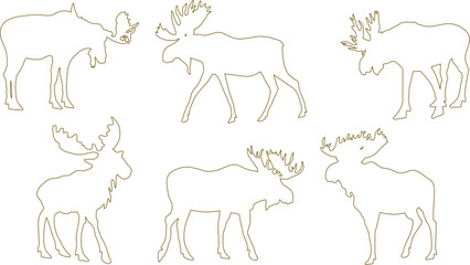 Adobe Illustrator Artwork vector sketch illustration design silhouette of a deer with long antlers