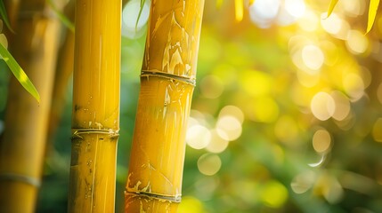 Copy space the certain of yellow bamboo blur background