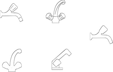 Adobe Illustrator Artwork vector sketch illustration of a water faucet design for a dishwashing sink