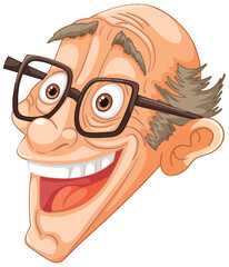 Vector illustration of a smiling bespectacled man