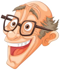 Foto op Canvas Vector illustration of a smiling bespectacled man © GraphicsRF