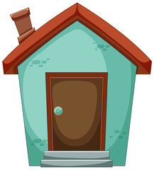 Simple stylized vector illustration of a small house