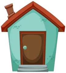 Fotobehang Kinderen Simple stylized vector illustration of a small house