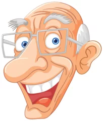 Fotobehang Kinderen Vector illustration of a happy senior man smiling.
